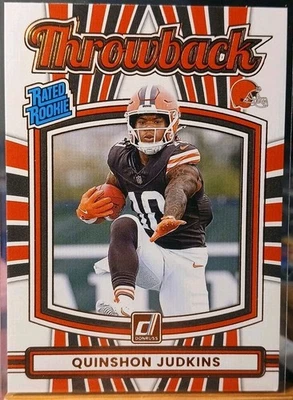 Quinshon Judkins Browns 全新 罕见 2025 Panini Donruss 评级新秀青铜 SP #26 — 第 1/2 张图片