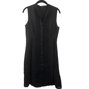 Theory Kleid Damen 6 schwarz Leinen ärmellos Biesen Plissee Behira Travel - Bild 1 von 21