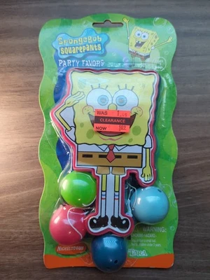 2001 Nickelodeon SpongeBob SquarePants Paddle Balls Party Favors Toys TARA New - Image 1 of 4
