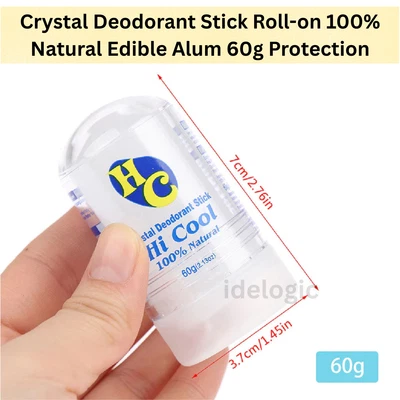 Hi Cool Crystal Deodorant 3x60gm - 100% Natural Mineral Salt - Non-Sticky - Image 1 of 4