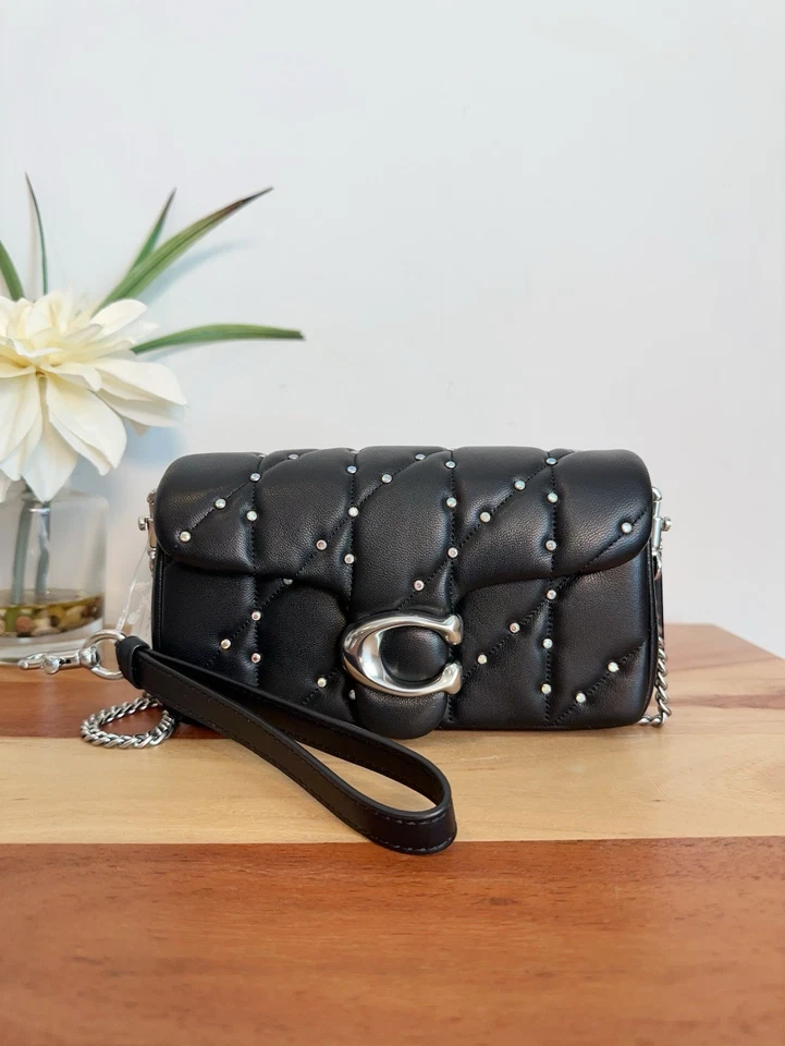 Coach Tabby Crossbody Wristlet With Pillow Quilting And Crystal Rivets CZ522