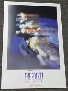 1991 Raghib "Rocket" Ismail Star Pics Autographed Poster 24x36 Notre Dame /2500 - Picture 1 of 3