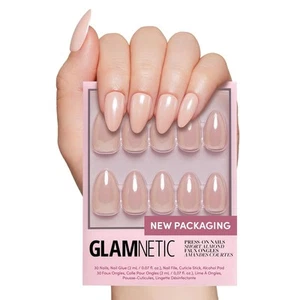 Press On Nails - Los Angeles – Solid Opaque Blush Nude Pink Short Almond Nails - Picture 1 of 3