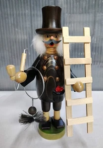 Vintage Erzgebirge Schornsteinfeger Räuchermann Figur 9" Holz - Bild 1 von 12