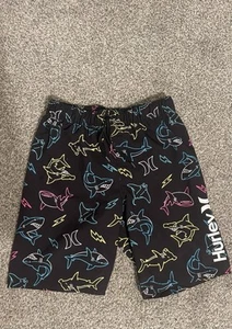 Hurley Swim Trunks - Boys Youth Size 10/12- Multicolor - Sharks / Stingrays - Picture 1 of 4