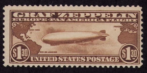 1930 US SC C14 Graf Zeppelin Between Continents $1.30 Brown - MNH F/VF - Picture 1 of 3