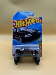 Hot Wheels 92 Ford Mustang Black Red Stripes Fox Body 5.0 GT Collection #123B - Picture 1 of 2