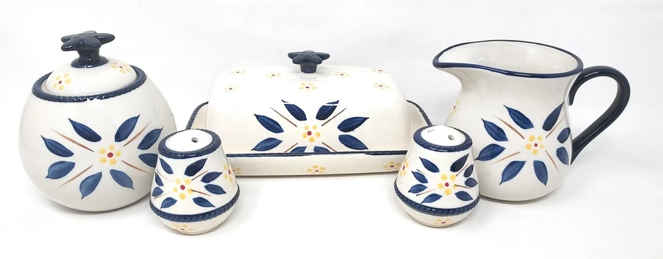 Plato de mantequilla Temp-tations, azúcar, crema, sal, pimienta mesa Acc, AZUL T49216 Foto 1 de 1