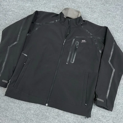 Helly Hansen Jacket Men Medium Black Paramount Softshell Interface Full Zip READ - Image 1 of 4