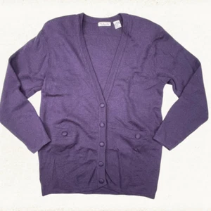 Cárdigan vintage Talbots para mujer grande púrpura ropa de trabajo profesional suéter preppy - Imagen 1 de 9