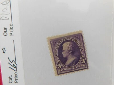  US Stamp#253 MINT-NH -NGUM 3c Purple Jackson - SCV $160  Real Nice - Image 1 of 3