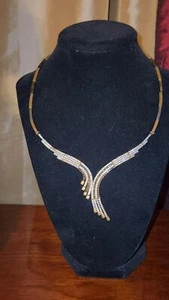 Sterling Silver & Bronze Sapphire Topaz Turkish Necklace Large Hande Made - Picture 1 of 3