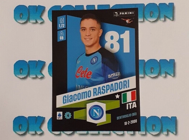 CALCIATORI PANINI CAMPIONATO 2022 /2023 :FIGURINA NAPOLI GIACOMO RASPADORI (352)