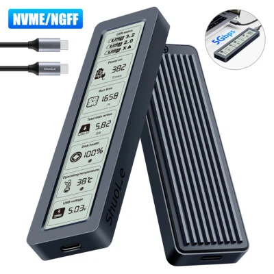 M.2 SSD Case NGFF NVMe Enclosure M.2 to USB Type C 3.2 SATA Hard Drive Adapter - Imagem 1 de 4