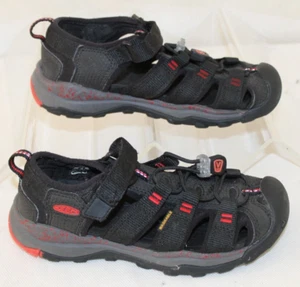 Keen Youth size 12 Black Red Washable Slip On Hook Loop Comfort Summer Sandals - Picture 1 of 14