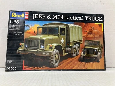 KIT MODELO DE CAMINHÃO TÁTICO VINTAGE REVELL ESCALA 1/35 JEEP & M34 - Imagem 1 de 4