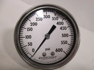 Ashcroft Q-8962 Manometer 0-600 PSI Glycerin 1/4" NPT 316 Rohr & Muffe - Bild 1 von 2