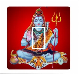 Shiva on Tiger: Light Switch Sticker vinyl cover decal - 51 - Picture 1 of 2