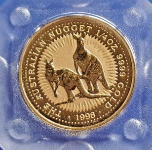 Australien 25 Dollar 1998 Australien Nugget , 1/4 OZ Gold 9999 ,orig.verkapselt - Bild 1 von 2