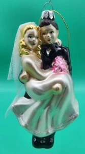 Decorazione natalizia da collezione vetro soffiato dipinto 5 1/2" sposo matrimonio - Foto 1 di 6
