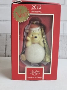 LENOX 2012 POOH'S FROSTY FUN Ornament Winnie the Pooh Santa with Snowball - Picture 1 of 8