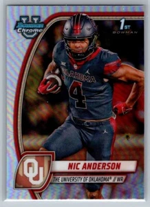 Nic Anderson Refractor OU 2024 Bowman University Cromo Fútbol - Imagen 1 de 2