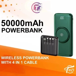 Tresgadget 50000mAh powerbank with 4 cable Power bank LED Display slim battery - Picture 1 of 7