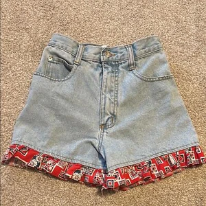 Vintage 90s California Concepts high waisted ruffle denim girls shorts size 8 - Picture 1 of 5