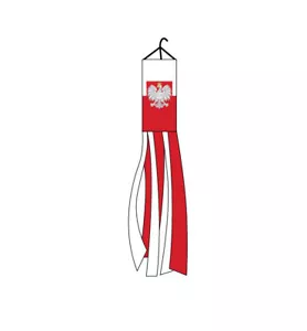 60" Poland Polska Eagle Wind Sock Windsock Flag Banner 100D FABRIC - Picture 1 of 1