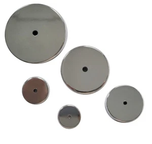 Rundmagnet mit Mittelloch bis 43kg Haftkraft Runder Magnet verchromt Chromblende - Bild 1 von 6