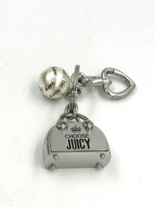 Rare Vintage Silver Tone Choose Juicy Couture Bag Charm  Key Ring Keychain - Picture 1 of 8