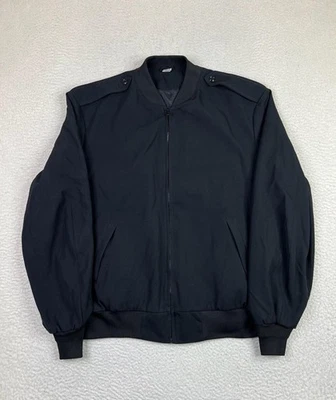 Chaqueta Neptune Garment Company Para Hombres 48 Larga Negra Uniforme de Bombardero Cremallera Charreteras Foto 1 de 4