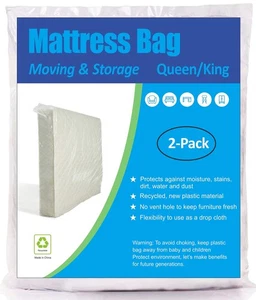 Mattress Bag for Moving and Storage, Queen and King Size, 2 Pack - Picture 1 of 9
