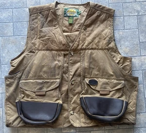 Cabelas Wax Shooting Vest Brown Men’s XL Aspen Gun Dogs Flaws Wear Hunting - Picture 1 of 15