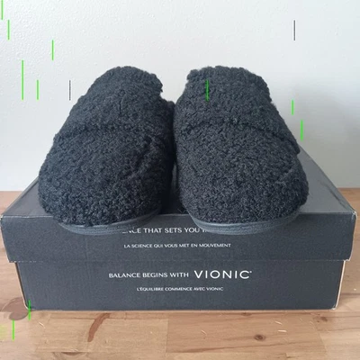 Zapatillas de mula Vionic Gemma II negras esquila para mujer talla 11 M Foto 1 de 4