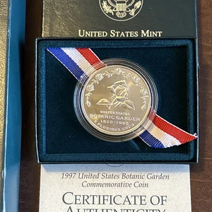 1997-P Jardín Botánico UNC Dólar de Plata Conmemorativo/Caja y Certificado de Autenticidad - Imagen 1 de 1