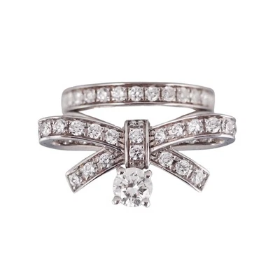 Chanel Ruban Diamond Gold Bow Ring - Image 1 of 4