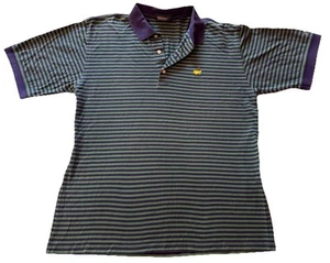 Polo uomo Masters Collection polo grande verde blu a righe cotone golf - Foto 1 di 12
