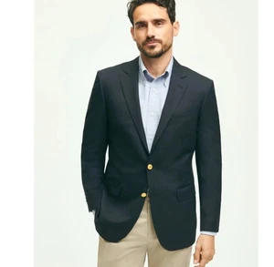 Loro Piana Brooks Brothers 1818 Madison 100% Wolle Schwarz Goldknöpfe Blazer 38 - Bild 1 von 22