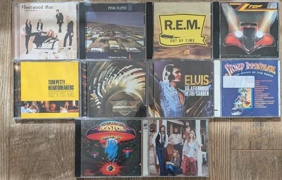 Lot Of 10 Classic Rock CDs Elvis, Boston, Fleetwood Mac, Pink Floyd, REM, ZZ TOP - Image 1 of 4