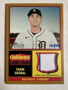2025 Topps Heritage TARIK SKUBAL Clubhouse Collection Used Patch /99 SP Cy Young - Picture 1 of 2
