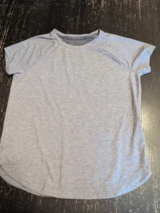 Athleta Girl Sz L(12) Comeback Tee Short Sleeve Mesh Back Purple/Gray - Picture 1 of 6
