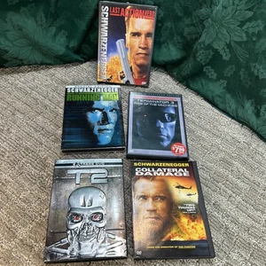 Arnold Schwarzenegger 5 DVD Lot Terminator 2, running man, the last action hero - Picture 1 of 4