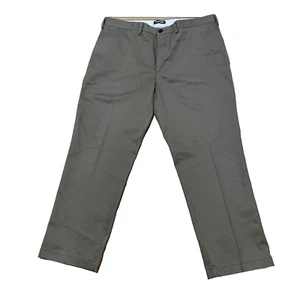 Lands' End Anzughose vorne flach Herren 38 maßgeschneiderte Passform khaki Arbeit Chino 38 x 28 - Bild 1 von 22
