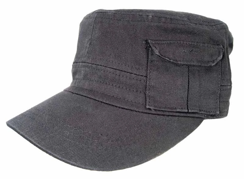Adult Mens Smoke Gray Black Halloween Costume Fatigued Hat Cap With Pocket - Image 1 of 1