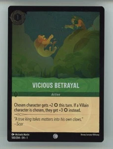 2023 Disney Lorcana VICIOUS BETRAYAL FOIL 100/204 NM+ - Picture 1 of 2