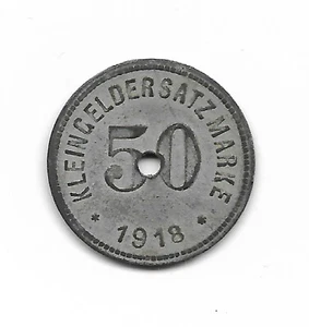 Wertmarke " Kleingeldersatzmarke " 50 Pfennige Stadt HOF 1918 Original - Bild 1 von 2
