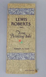 Folleto publicitario de muestra de tintas de impresión Lewis Roberts NJ de colección de los años 30 y 40 - Imagen 1 de 4