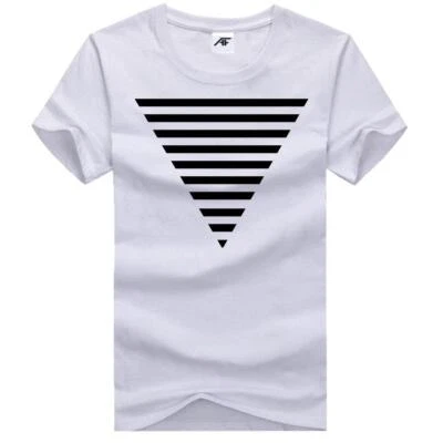 AMARE FEECHI Triangle Printed Boys T-Shirts Short Sleeves Kids Adults Cotton Shirt Crew Neck