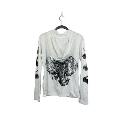 Sudadera con Capucha Lauren Moshi Elephant Cremallera Completa Blanca Talla Pequeña Foto 1 de 4
